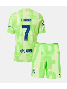 Barcelona Ferran Torres #7 Ausweichtrikot für Kinder 2024-25 Kurzarm (+ Kurze Hosen)